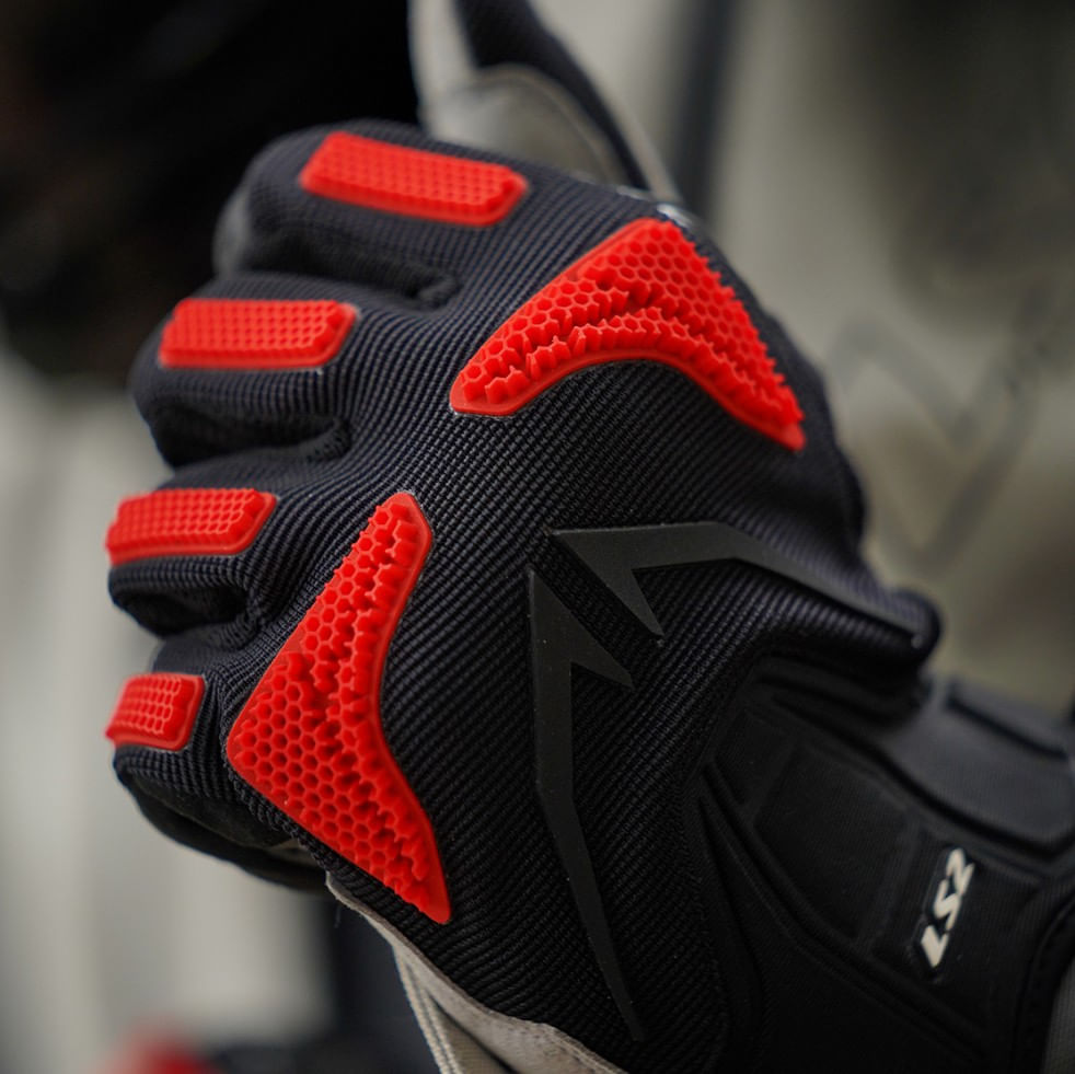 Guante LS2 Ravin Hombre Negro / Rojo